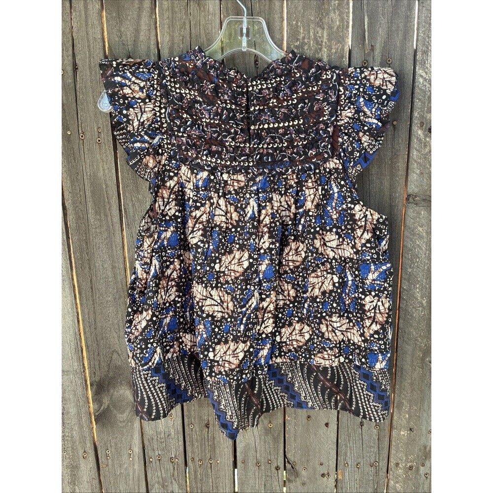 Ulla Johnson Alexi Blouse Floral Ruffle Short Sleeve Sz 2 - Picture 5 of 8